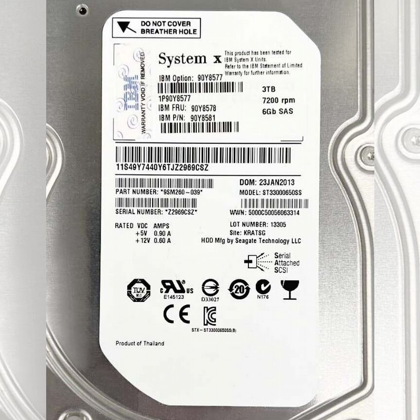 [90Y8581] Жесткий Диск Ibm 3tb Sas 3,5" Hdd 90y8581