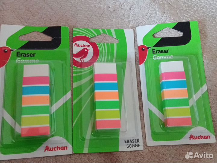 Резинки стирательные белые французские цена за 3