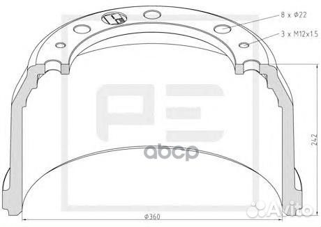 Барабан тормозной 360*160 MAN 03641800A PE