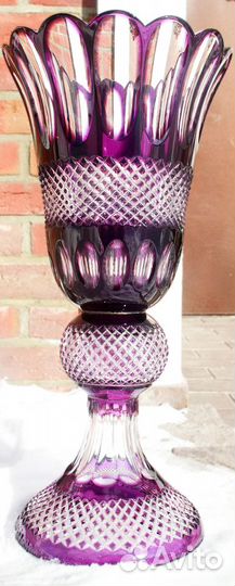 Ваза хрусталь накладной Богемия В50 см