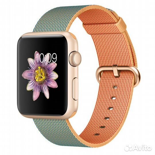 Ремешок нейлон 38/40/41 Apple Watch орех/голубой