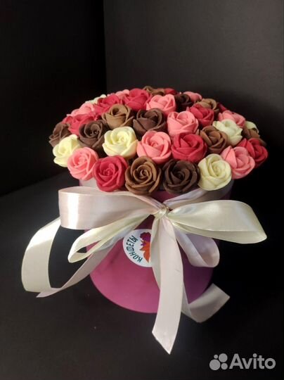Розы из Бельгийского Шоколада - 51 шт в Коробке