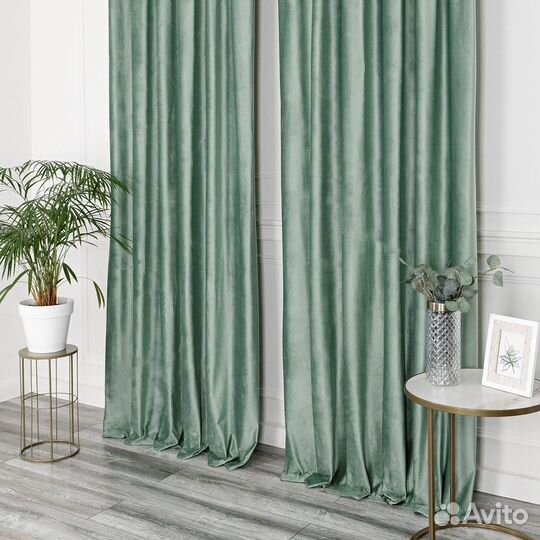 Шторы бархат Беллиссимо шалфей