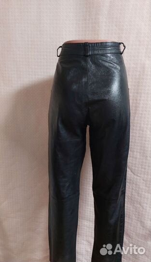 Брюки из натуральной кожи чёрные 44-46