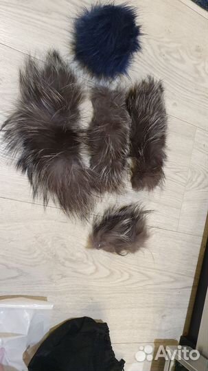 Мех енота пушистый серый