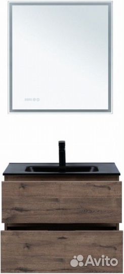 Мебель для ванной Aquanet Алвита New 70 с ящиками дуб веллингтон табак Black