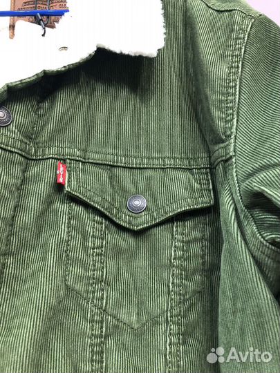 Вельветовая куртка Levi's, зеленая, размеры M, L