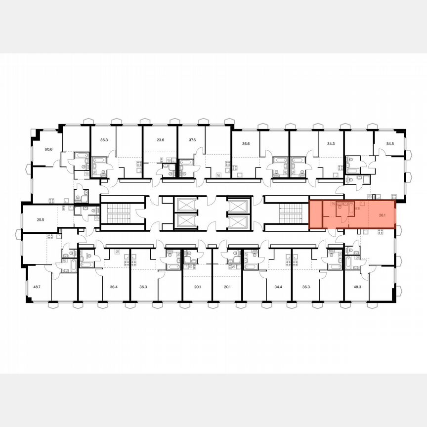 Квартира-студия, 26,1 м², 21/24 эт.
