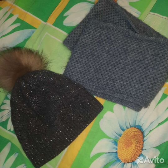 Комплект шапка и снуд женский