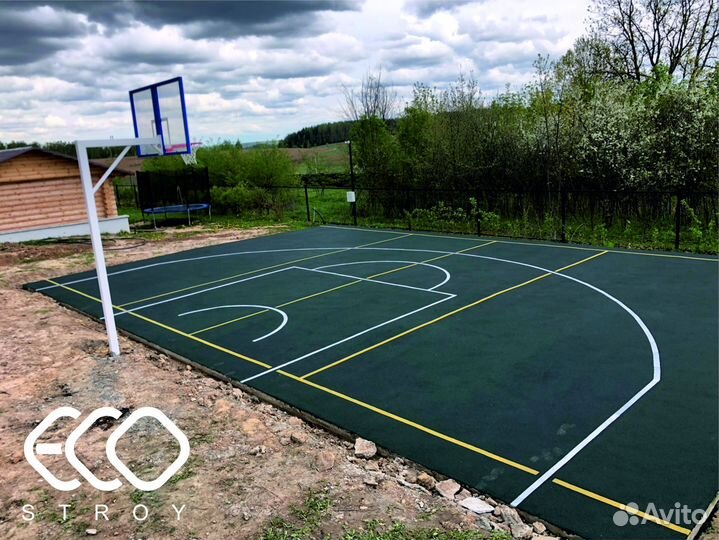 Укладка покрытий из резиновой крошки