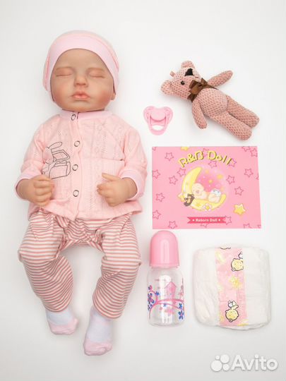 Кукла реборн 45 см винил силиконовая новый пупс