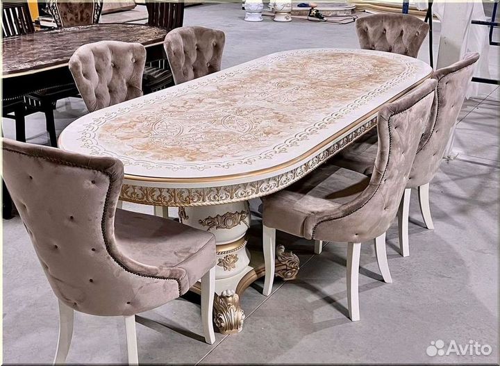 Стол обеденный овальный раздвижной