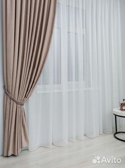 Красивый тюль сетка 3м, 5м белый, кремовый