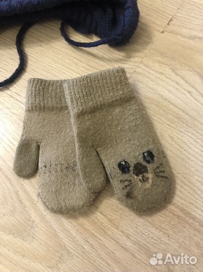 Шапка 48-50+шарф+варежки