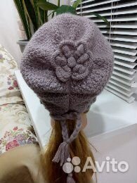 Шапка женская вязаная ручная работа