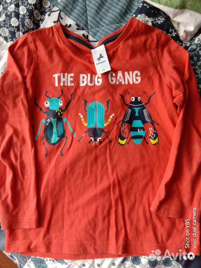 Футболки, лонги для мальчика hm 110 116 (5 штук)