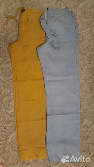 Брюки льняные