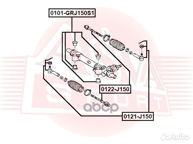 0101-GRJ150S1 asva сайлентблок рулевой рейки (К