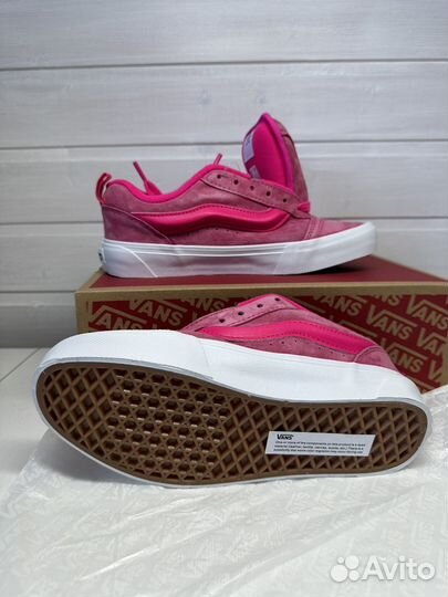 Vans Knu Skool Cream White Pink Дутыши