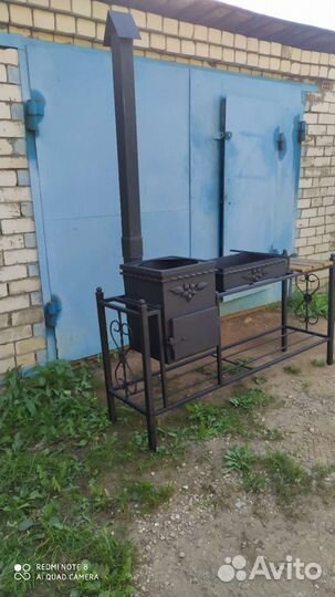 Мангал с печкой под казан