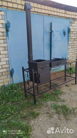 Мангал с печкой под казан