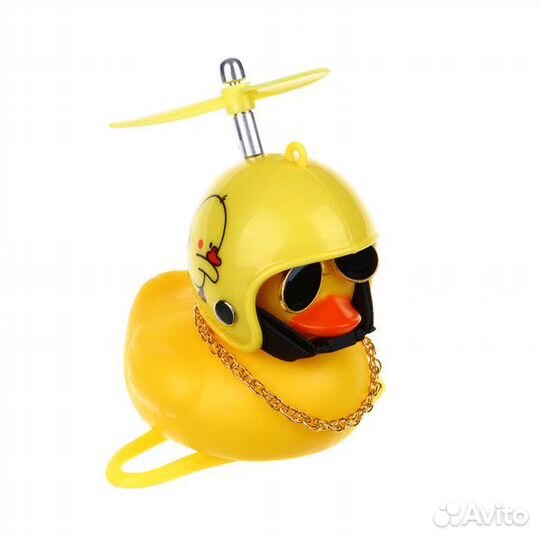 Утка со шлемом-пропеллером, желтый шлем