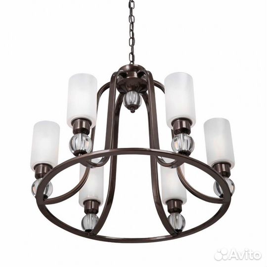 Люстра подвесная металл и стекло в спальню