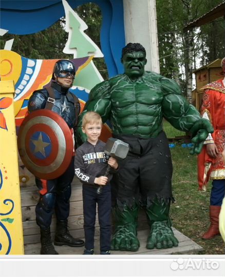 Костюм Халка, профессиональный для детских шоу