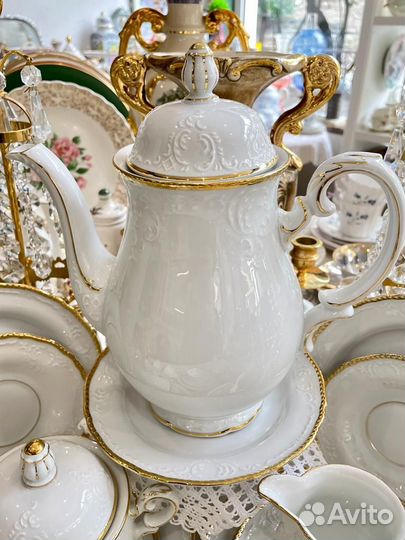 Кофейный сервиз 6 перс. Белое золото Zeh Scherzer