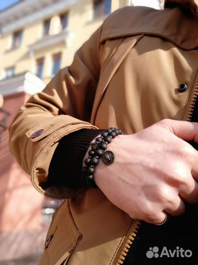 Браслет из натурального камня Лава