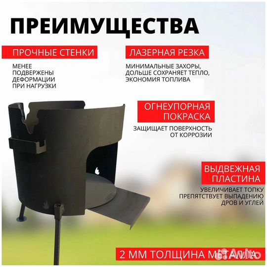 Печь и казан чугунный 12 литров