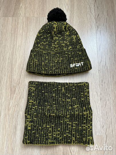 Шапка+снуд мужская