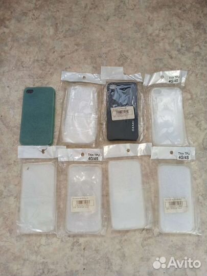 Чехол и защитное стекло на телефон айфон 4