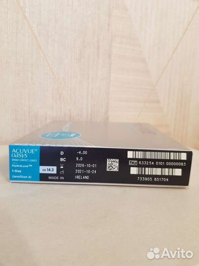 Линзы контактные acuvue oasys диоптрии -4,0