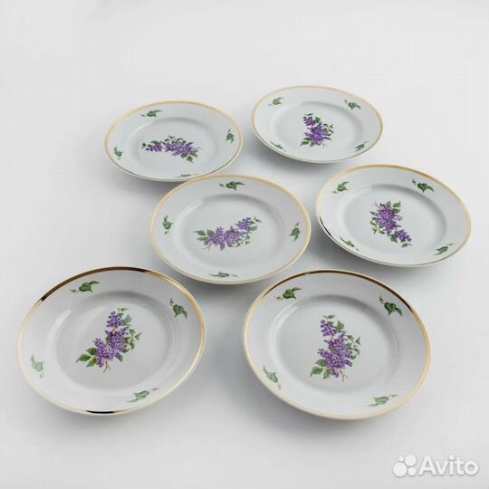 7 тарелок Дулево сирень