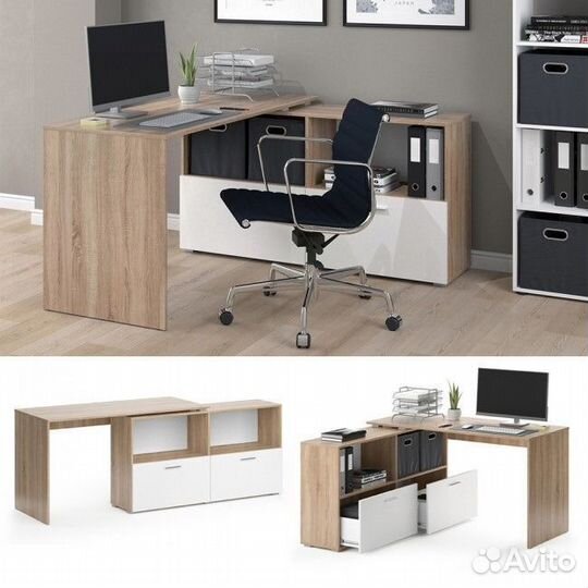 Стол компьютерный угловой с ящиками 2 ящ