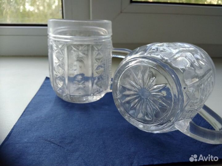 Кружка хрустальная с ручкой 150 мл (комплект 6 шту