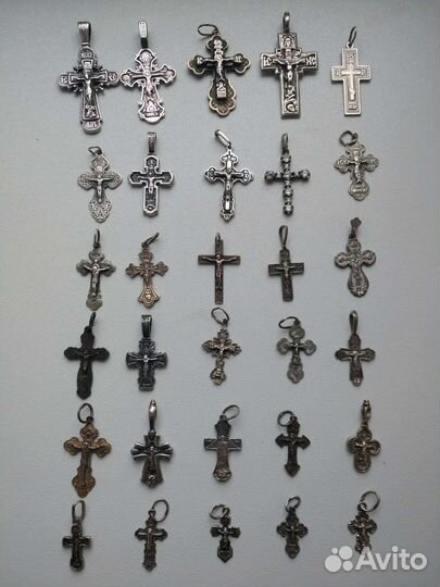 Коллекция серебряных нательных крестиков