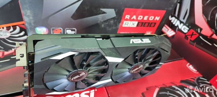Видеокарта AMD RX580 2304SP asus dual 8GB