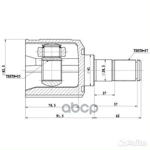 Шрус внутренний перед прав Z87809R Zikmar