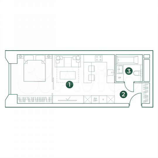 Квартира-студия, 40 м², 14/31 эт.