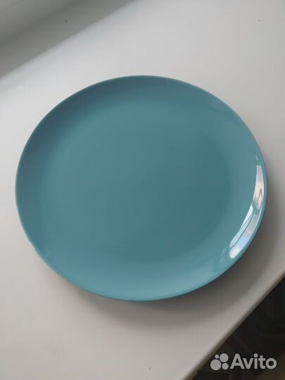Тарелки IKEA (икея) 6 штук небесно-голубого цвета