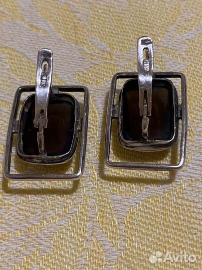 Комплект бусы серьги раухтопаз