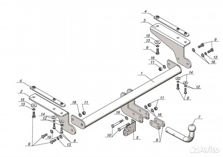 Фаркоп на Haval F7/Haval F7x. Новый
