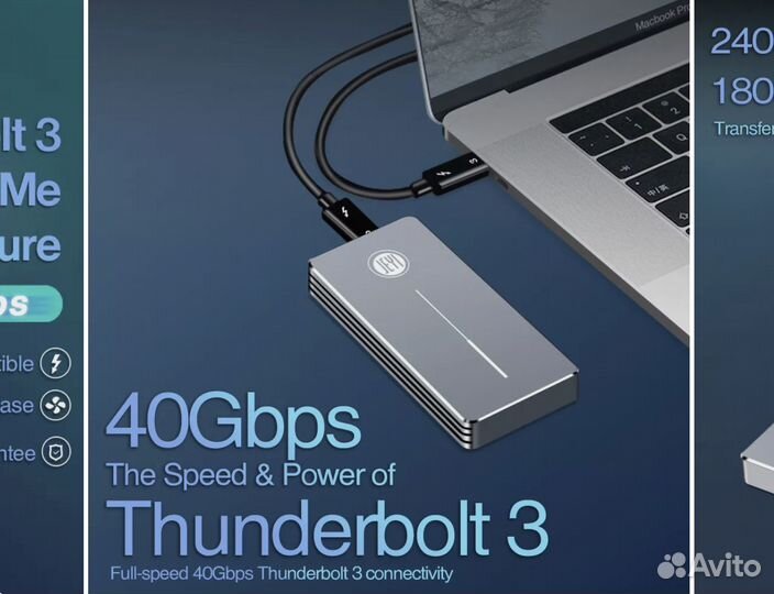 Jeyi корпус для NVMe M.2 накопителя Thunderbolt3