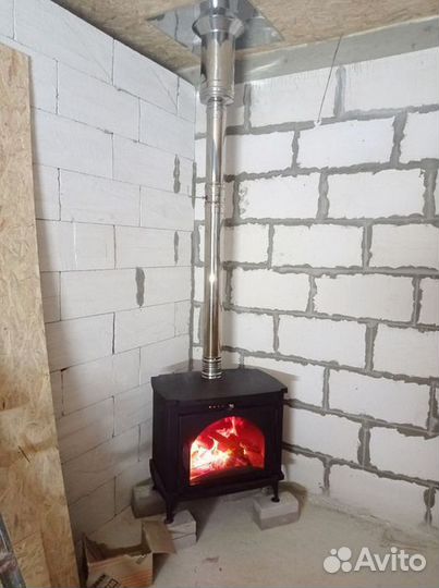 Печь камин на дровах