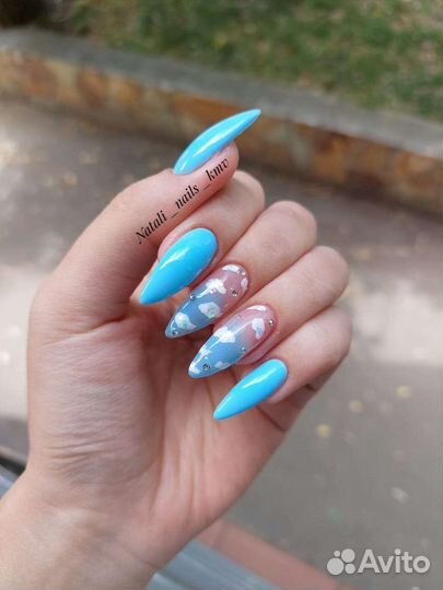 Наращивание ногтей, маникюр покрытие шеллаком