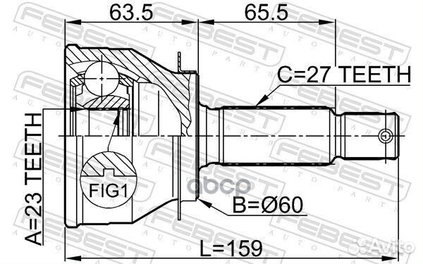 ШРУС внешний hyundai sonata 99-01, mitsubishi R