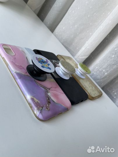 Чехол на iPhone 10 с попсокетом