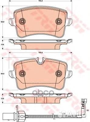 Колодки тормозные дисковые задн audi: A6 (4G2